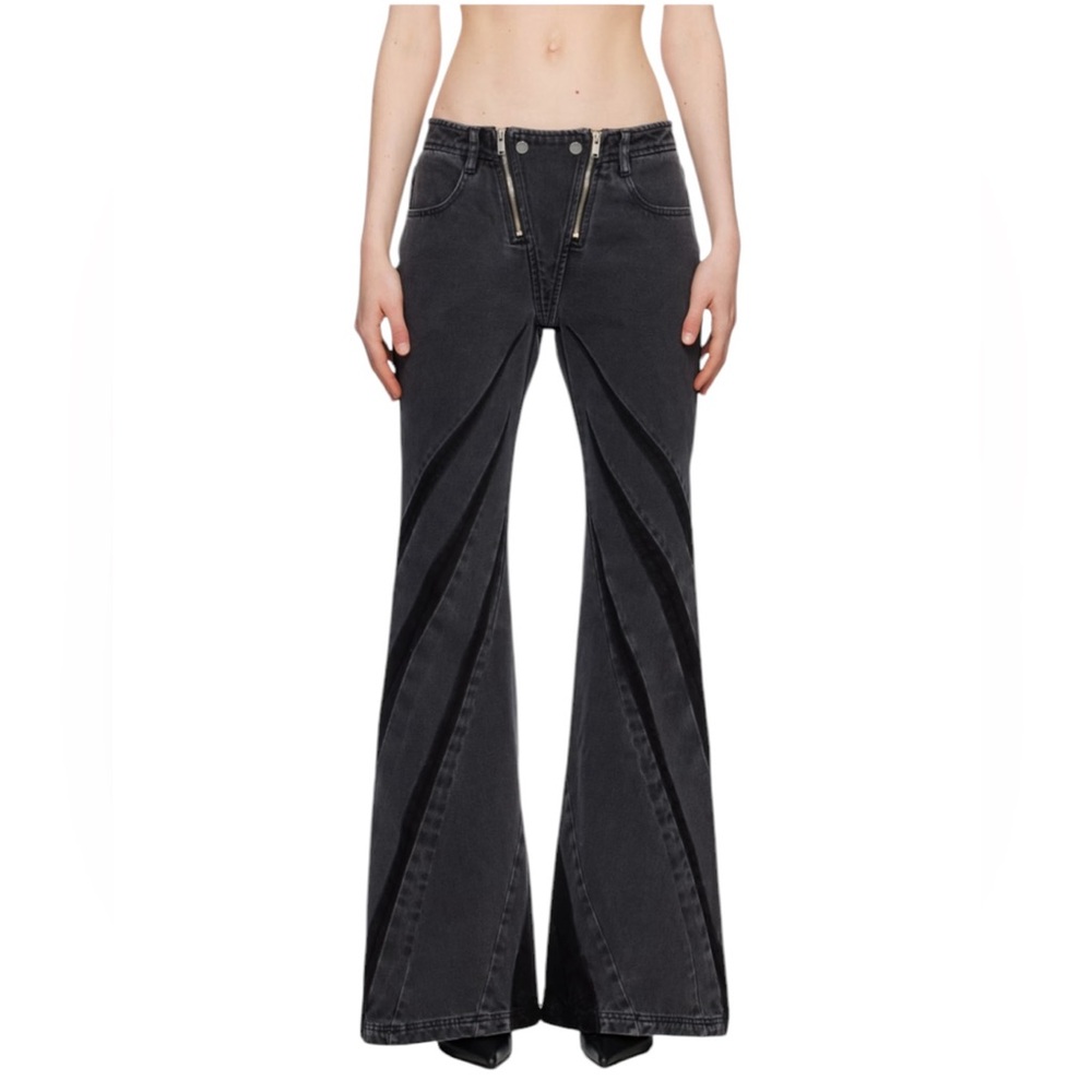 Dion Lee Black Striped Jeans Size 22/US 0 NWOT